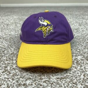 Minnesota Vikings Hat Cap Strap Back Mens One Size Purple Yellow NFL Football